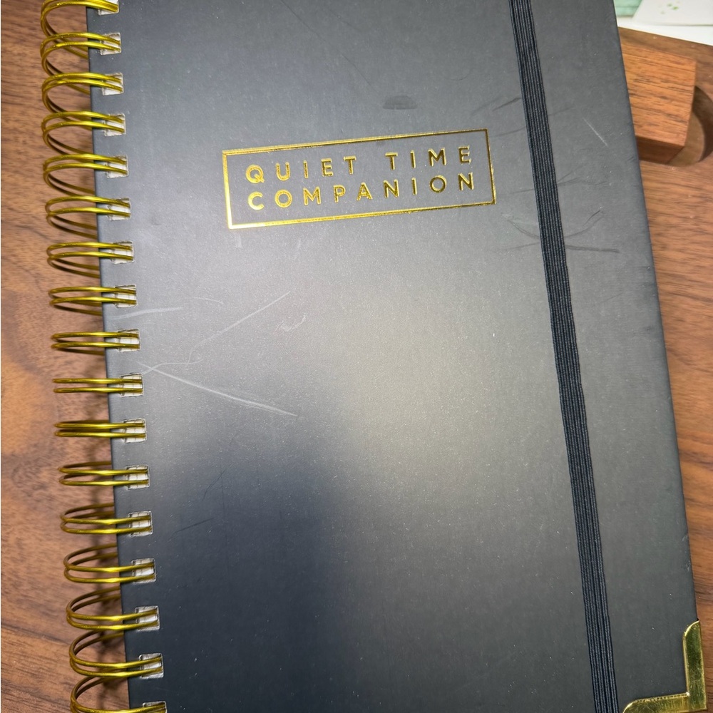 Wholehearted Quiet Time Companion Black Spiral Bound Journal with Gold Accents